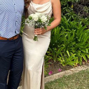 Champagne colored bridesmaid dress. Only worn once!